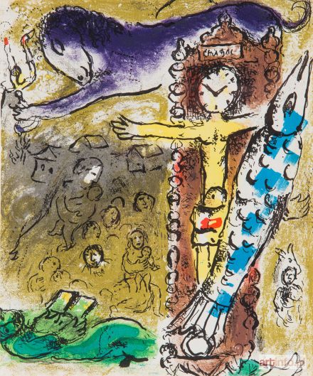 CHAGALL Marc | Christ in the Clock, z cyklu Chagall Graveurs, 1957 r.