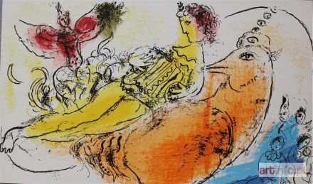 CHAGALL Marc | Akordeonista (Jacques Lassaigne Chagall, 1957, Mourlot #204)