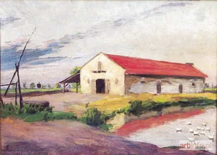 REYZNER Mieczysław | Widok na wiejskie zabudowania, 1927