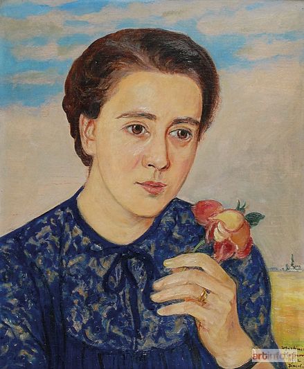 HOFMAN Wlastimil | Portret kobiety z różą, 1942