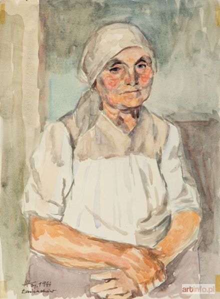 KRAJEWSKA Helena | Portret kobiety w chuście, 1944 r.