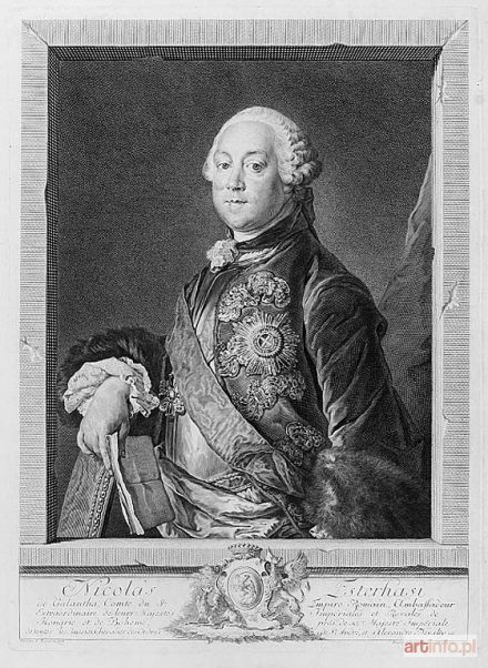 SCHMIDT Friedrich Georg | Portret Nicolasa Esterhazy, ambasadora cesarskiego, 1759