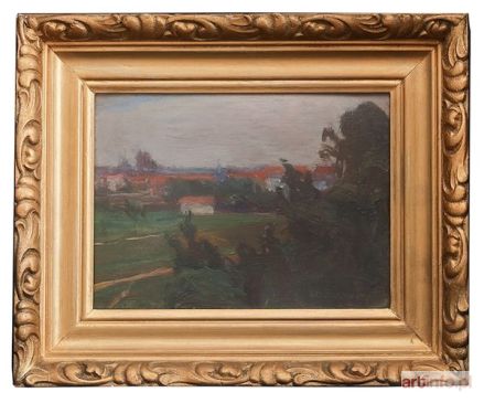 ŻARNECKI Stanisław | Pejzaż z zabudowaniami, 1919 r.