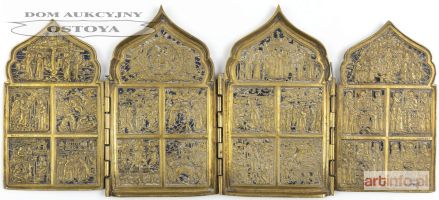 IKONA PODRÓŻNA, POLIPTYK, Rosja, XIX w.