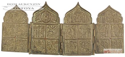 IKONA PODRÓŻNA, POLIPTYK, Rosja, XVIII / XIX w.