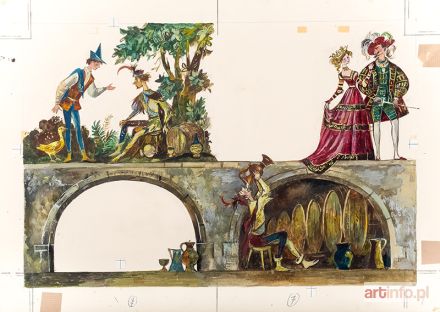 SZANCER Jan Marcin | Projekt ilustracji do bajki Złota gąska (15 i 16 strona)