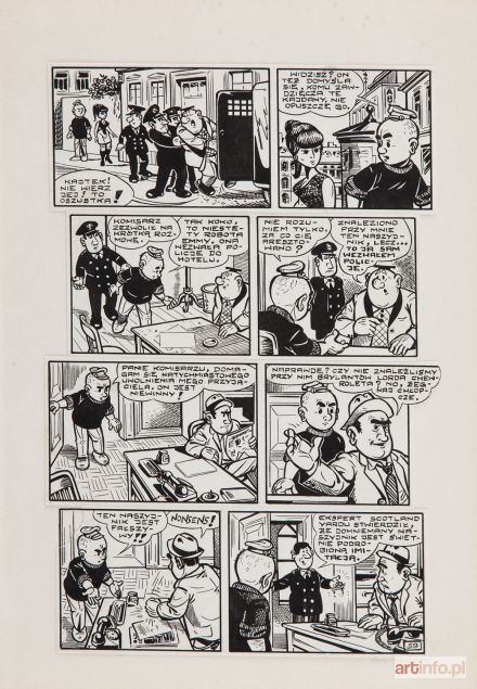 CHRISTA Janusz | Kajtek i Koko - Londyński kryminał, plansza komiksowa nr 59, 1967-68  r.