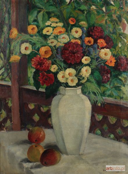 FILIPKIEWICZ Stefan | Kwiaty w wazonie na werandzie, 1924 r.