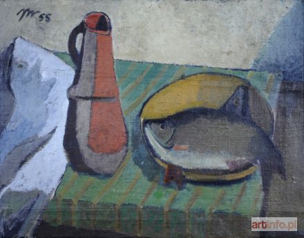 KRAWCZYK Jerzy | Martwa natura z rybą, 1955