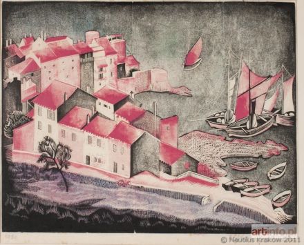 KRASNODĘBSKA-GARDOWSKA Bogna | Pejzaż morski [Port we Francji], 1930