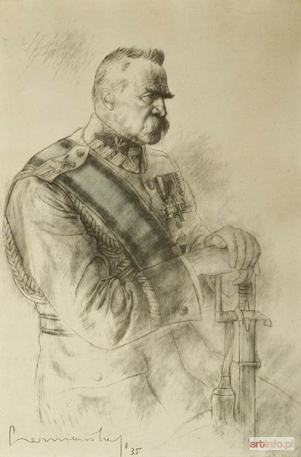 CZERMAŃSKI Zdzisław | JÓZEF PIŁSUDSKI WSPARTY O SZABLĘ, 1935