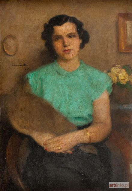 KARPIŃSKI Alfons | Portret kobiety w zielonej bluzce, 1932 r.