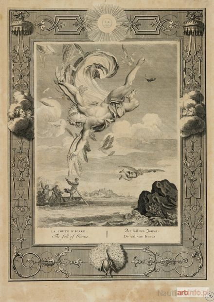 PICART Bernard | La Chute d`Icare. The fall of Icarus. Der fall von Icarus, De val van Icarus [Upadek Ikara], 1731