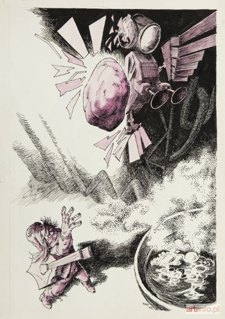 SKARŻYŃSKI Jerzy | Sacriversum, ilustracja do czasopisma Nowa Fantastyka, 1988 r.