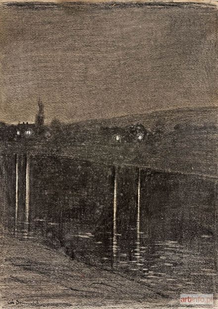 DOBROWOLSKI Odo | DOMY NAD RZEKĄ W NOCY, 1907