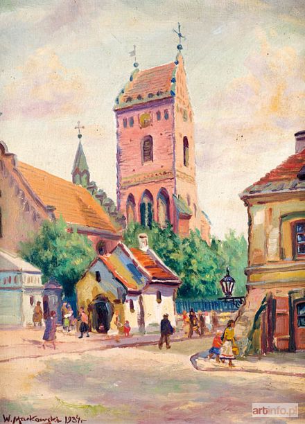 MARKOWSKI Wacław | WIDOK NA KOŚCIÓŁ NAJŚWIĘTSZEJ MARII PANNY NA NOWYM MIEŚCIE, 1934