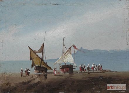 MALARZ NIEZNANY | SCENA NAD BRZEGIEM MORZA, XIX w.