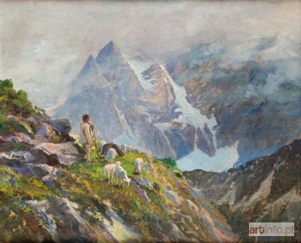 WINTEROWSKI Leonard | Tatry - widok z doliny Białej Wody ku Wysokiej i Gankowi, 1918 r.