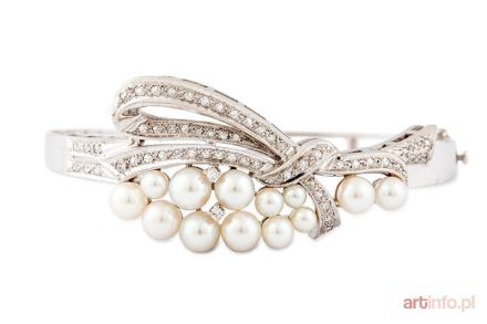 Bransoleta z perłami i diamentami, współczesna