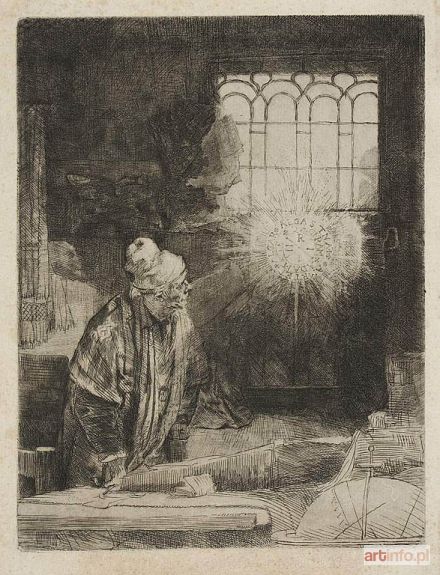 RIJN van Hermensz Rembrandt | Uczony w swojej pracownik (Faust), ok. 1652