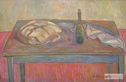 BLOND Maurice (Blumenkranc) | Nature morte au pain et a la bouteille de vin