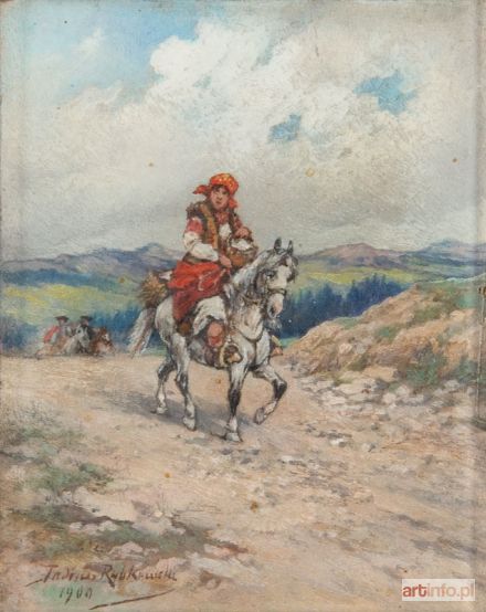 RYBKOWSKI Tadeusz | Góralka na koniu, 1900 r.