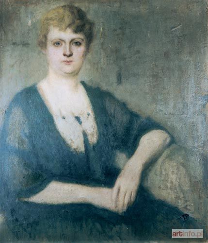 KARPIŃSKI Alfons | PORTRET PANI W ZIELONEJ SUKNI, 1927 r.