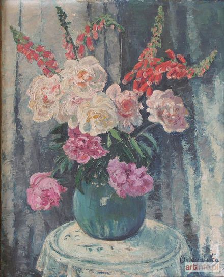 ORDYŃSKA-MORAWSKA Stefania | Bouquet des pivoines dans un vase bleu