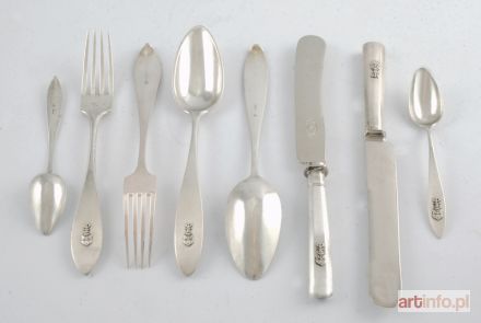 Zestaw sztućców na 6 osób z herbem Sulim