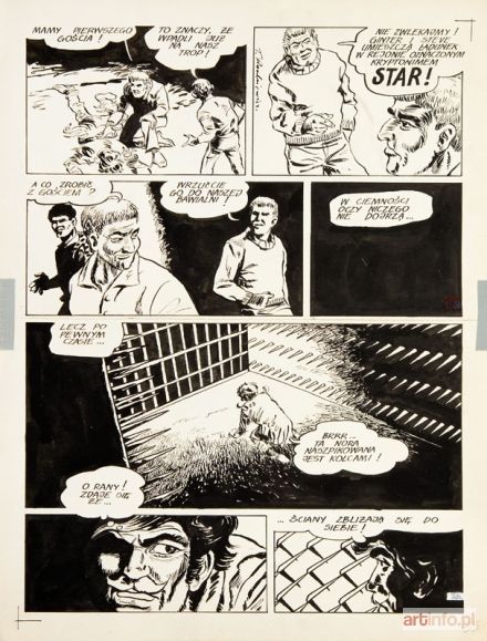 RACZKIEWICZ Tadeusz | Tajfun - Na tropie Skorpiona, plansza komiksowa nr 35, 1987 r.