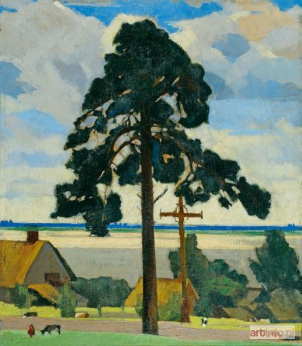 GRUNWALD Henryk | PEJZAŻ z SOSNĄ i KRZYŻEM, 1926