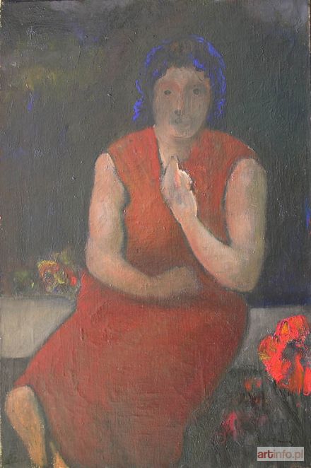 PETERELLE Adolphe | Femme en robe rouge