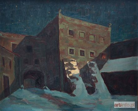 JACKOWSKI Franz von | Gorzanów - pałac zimową nocą, lata 1940-50.