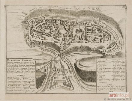 FER de Nicolas | Widok [plan perspektywiczny] Kamieńca Podolskiego, 1705