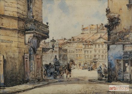 CHMIELIŃSKI STACHOWICZ (pseud.) Władysław | RYNEK STAREGO MIASTA W WARSZAWIE, WIDOK OD STRONY ULICY NOWOMIEJSKIEJ, przed 1939