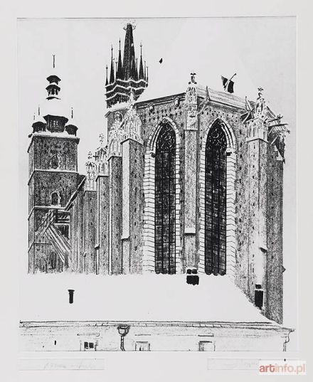 WYCZÓŁKOWSKI Leon | Kościół Mariacki w Krakowie - widok na p