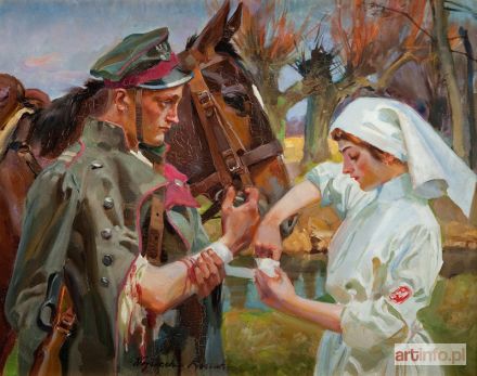 KOSSAK Wojciech | Ułan i sanitariuszka, 1919 r.