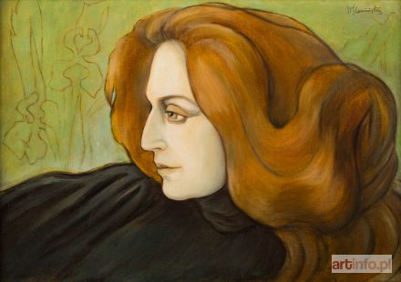 ŚLEWIŃSKI Władysław | Portret kobiety z rudymi włosami, ok. 1897-1900