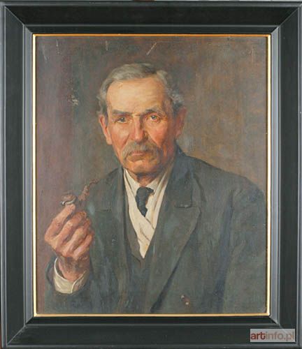 POCHWALSKI Kazimierz Teofil | Portret mężczyzny z fajką, 1920 r.