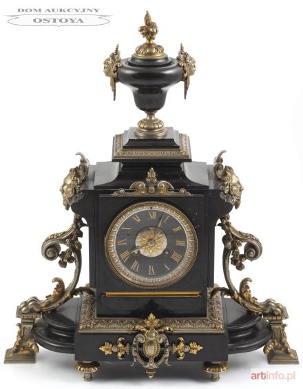 ZEGAR KOMINKOWY, Francja, Paryż, Samuel Marti, 3 tercja XIX w.