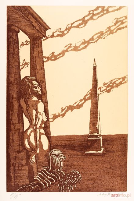 LEBENSTEIN Jan | Kobieta, sfinks i obelisk, 1985