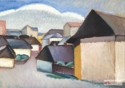 BRANDHUBER Jerzy Adam | PEJZAŻ Z DOMAMI, 1927